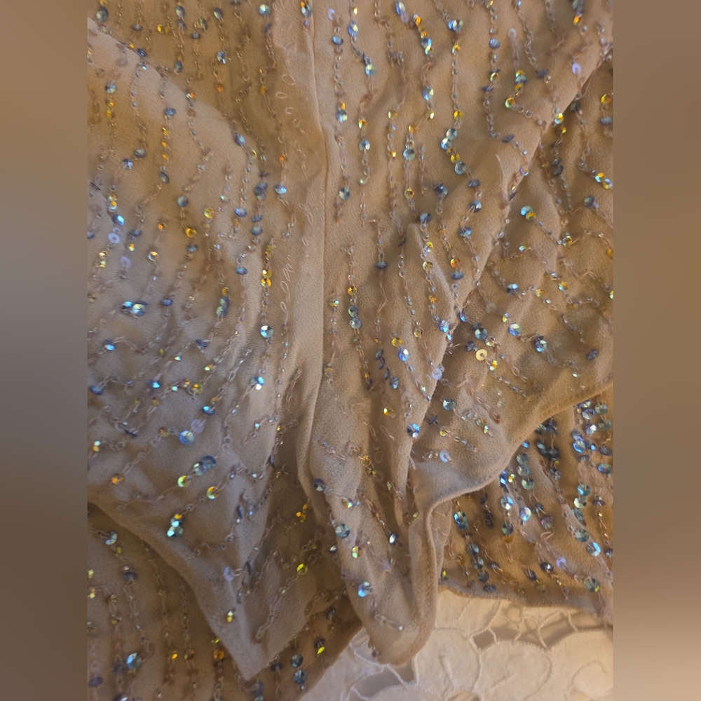 Zara Embellished Sequin Romper – Nude / Champagne Tone - Picture 3 of 4